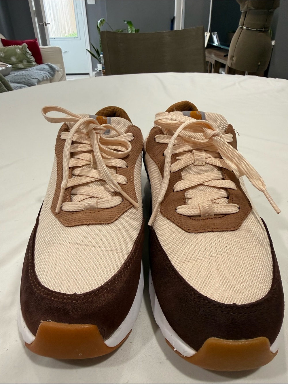 Carhartt Men's Beige and Brown Low-Top Lace-Up Sneakers